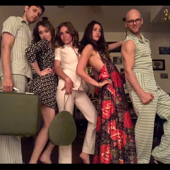 70s Disco Suit sexy white pant set Small Vintage - Picture 1 of 11